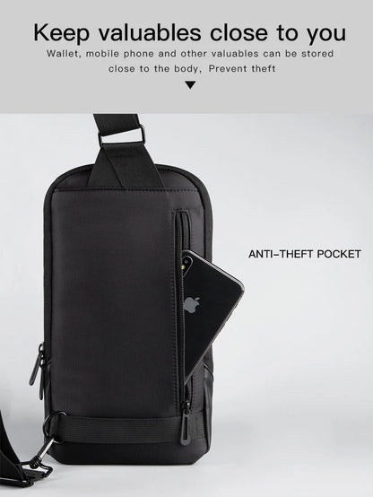 Kingsons, bolso cruzado para hombre, Kingsons, moda negra, bolso de hombro impermeable para hombre, bolso de pecho informal para niño