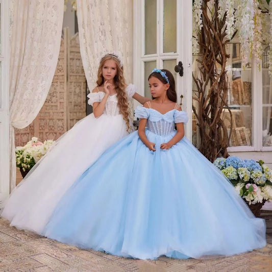 Vestido de Fiesta Largo para Niñas, Estilo Princesa, para Bodas, Cumpleaños, Actuaciones, Celebraciones, Eid, Ropa Infantil 2026