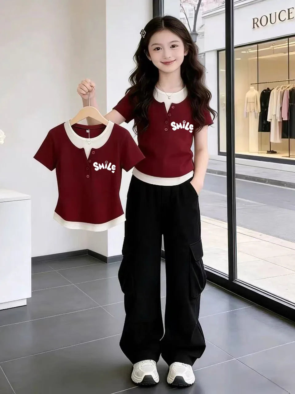 Camiseta de Manga Corta con Cuello Redondo para Niños, Estilo 2026, Corte Ajustado, Informal, Moda Infantil, Mezcla de Algodó...