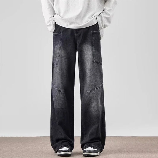 Pantalones Vaqueros Cargo Vintage para Hombre, Estilo Y2K, con Múltiples Bolsillos, Desgastados, Anchos y Rectos, Moda Urbana 2026