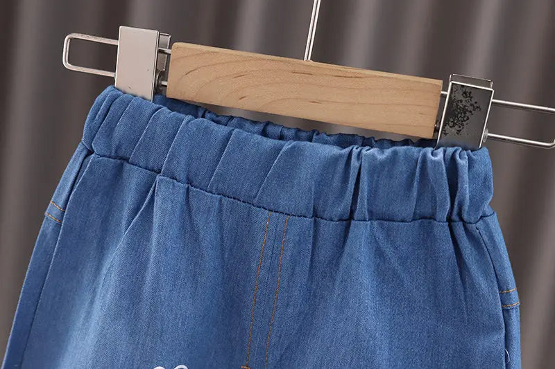 Ropa de verano para niños, camiseta de dibujos animados, pantalones cortos, 2 unids/set, trajes deportivos de ocio para niños pequeños, chándales de algodón para bebés de 0 a 5 años