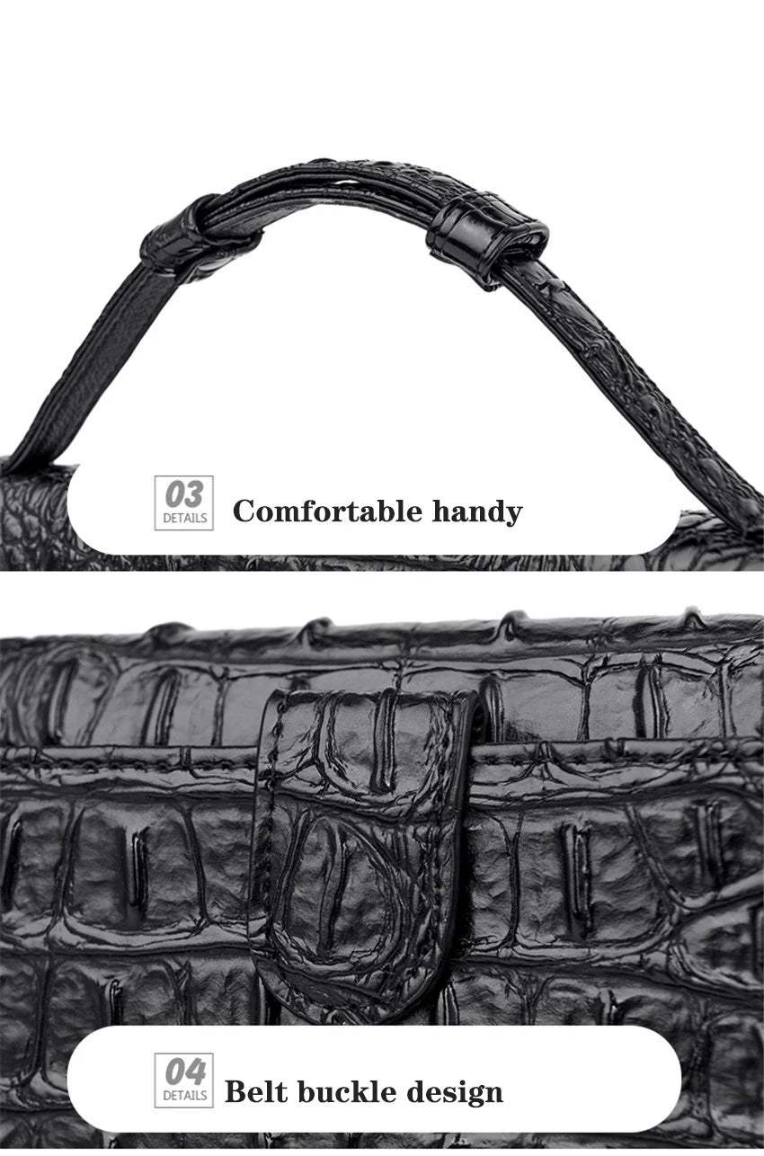 Bolso cruzado de diseñador de lujo para mujer, bandolera con patrón de cocodrilo, de cuero de alta calidad, cuadrado