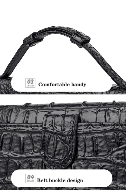 Bolso cruzado de diseñador de lujo para mujer, bandolera con patrón de cocodrilo, de cuero de alta calidad, cuadrado