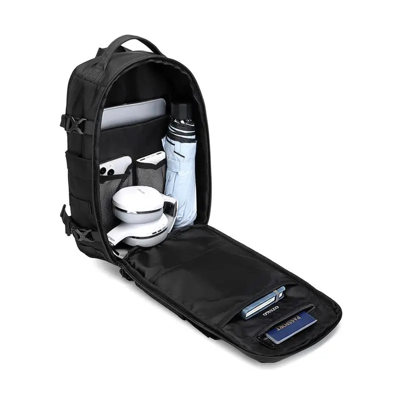 OZUKO-Bolso cruzado de hombro para hombre, bolsa de pecho, impermeable, táctico, cintura, bandolera, cremallera, moda, deportes al aire libre, negro