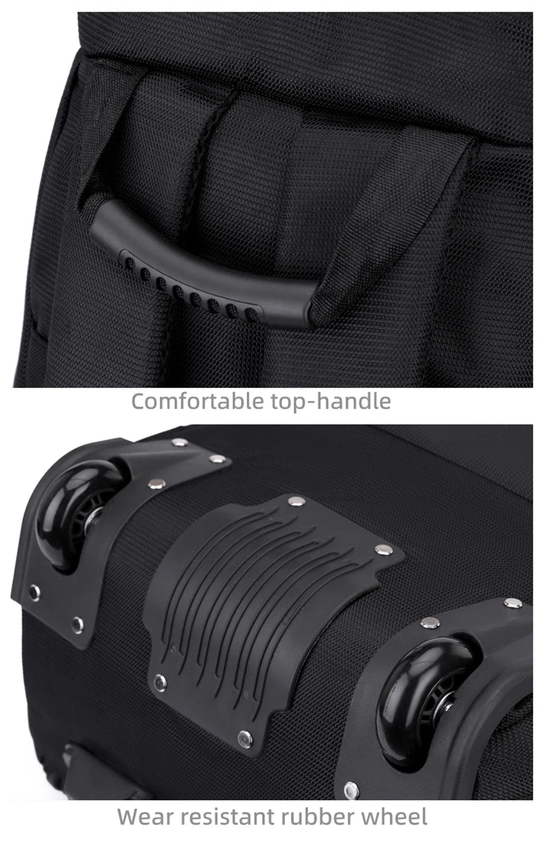 Bolsa de viaje plegable con ruedas para senderismo, Golf, aviación, bolsas de lona para acampar al aire libre, equipaje de coche, bolso móvil, mochila de entrenamiento grande