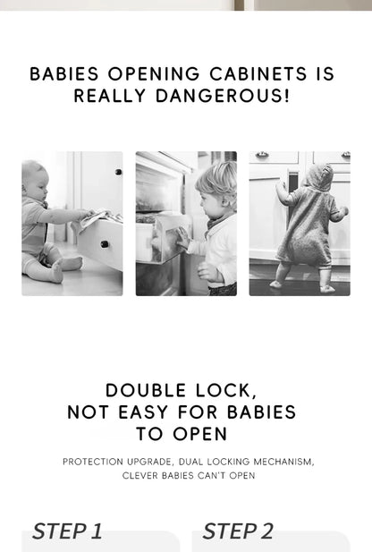 Cerradura de seguridad para cajón de bebé, cerraduras de gabinete de seguridad para niños, pestillos adhesivos para puerta de cajón, correas seguras para bebé, seguridad de puerta para niños