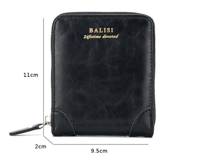 Nueva cartera de moda para hombre, monedero de cuero PU con cremallera, billeteras cortas de estilo Retro para hombre, tarjeteros, almacenamiento de monedas, monedero