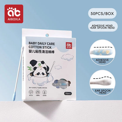 Hisopos de algodón para bebés con doble punta, para limpieza de oídos y nariz, multifuncionales, de bambú, para maquillaje y limpieza de bebés y niños