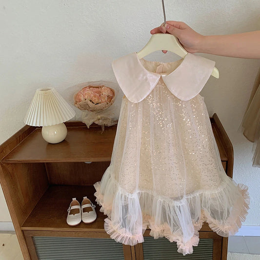 Vestido de princesa con lazo para niña, ropa bonita y suave de edición coreana, novedad de verano, 2024