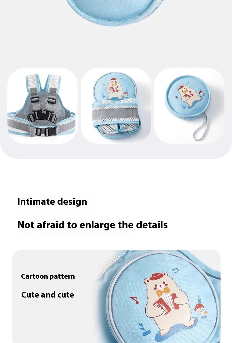 Cinturón de seguridad para niños, correa de ciclismo para coche eléctrico con almacenamiento, correas de protección para motocicleta, cinturón protector anticaída, Bandag ajustable