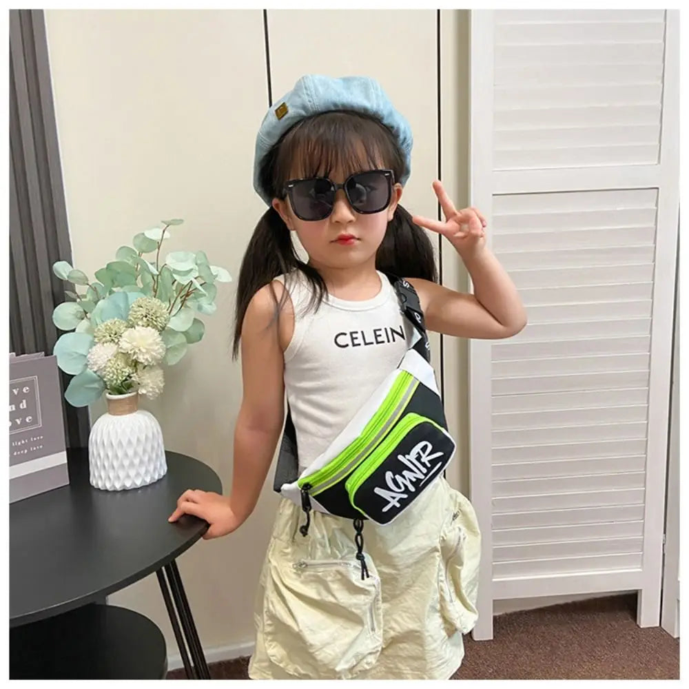 Mini riñonera Oxford con letras bonitas para niños y niñas, paquete divertido de plátano, bolso de hombro cruzado, bolsos con cinturón de pecho, nuevo