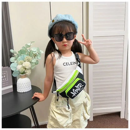 Mini riñonera Oxford con letras bonitas para niños y niñas, paquete divertido de plátano, bolso de hombro cruzado, bolsos con cinturón de pecho, nuevo