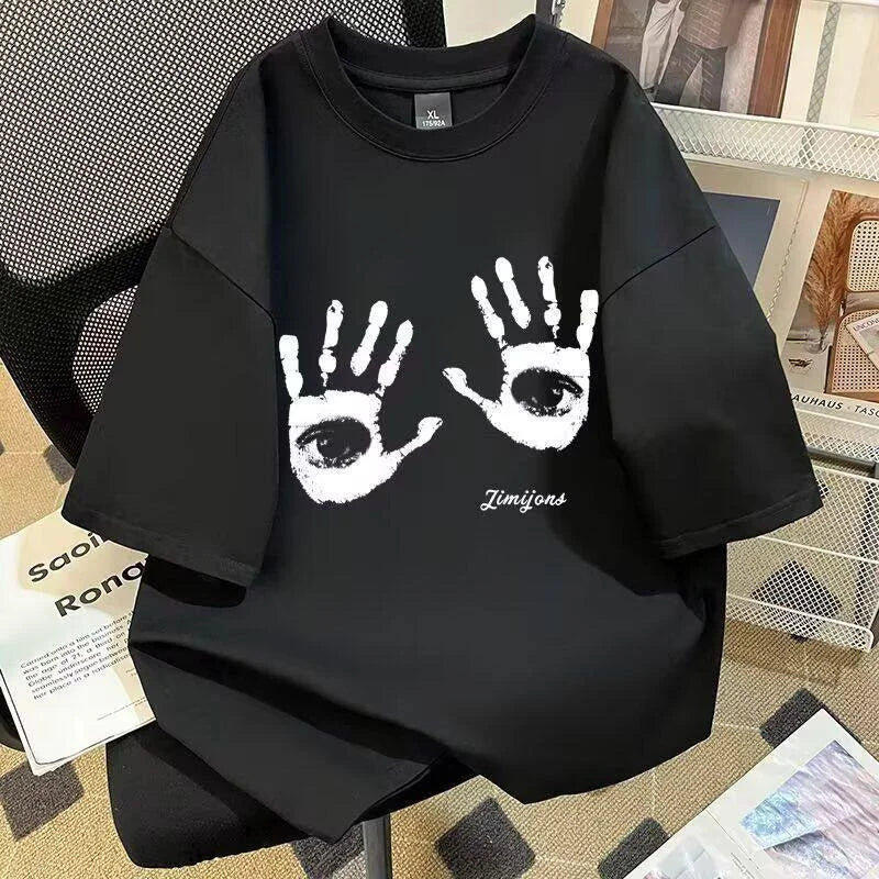 Camisetas de Verano 2026 con Estampado de Letras y Cuello Redondo para Hombre, Camisetas Oversize con Gráfico de Palmeras, Tops de Moda Gótica Vintage Streetwear Y2K