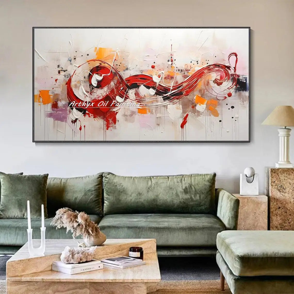 Arthyx, pintura al óleo de notas musicales grandes pintadas a mano sobre lienzo, imagen artística de pared, decoración moderna del hogar, carteles abstractos de textura, obra de arte + paquete Switch In Art completo