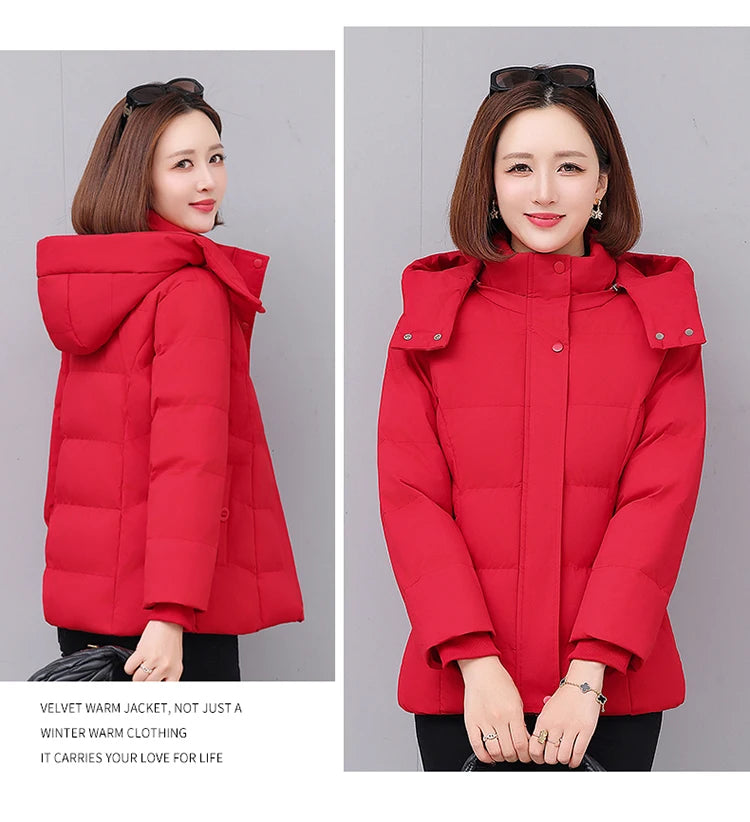 Chaqueta de algodón con forro polar grueso para mujer ENYW, abrigo informal holgado de invierno, ropa cálida para mamá, manga...