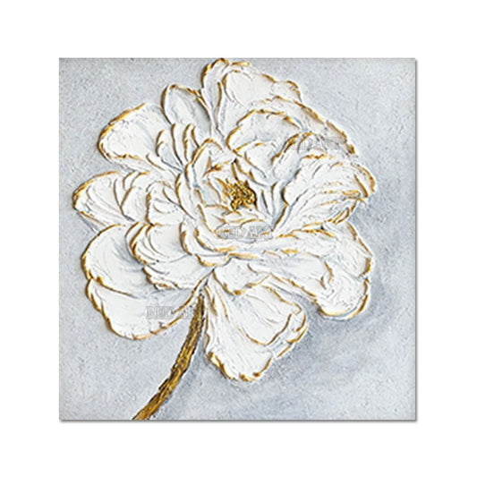 Conjunto de paneles de decoración de pared grande, pintura al óleo de loto abstracta, imagen de flor 3D, arte sin marco hecho a mano como regalo de Navidad para espectáculo en casa