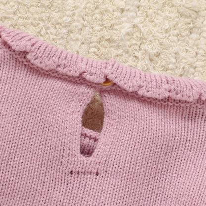 Conjuntos de ropa de invierno para niñas, suéter rosa de manga larga, camisas, pantalones y sombreros, trajes para recién nacidos, traje de 3 uds para primavera y otoño