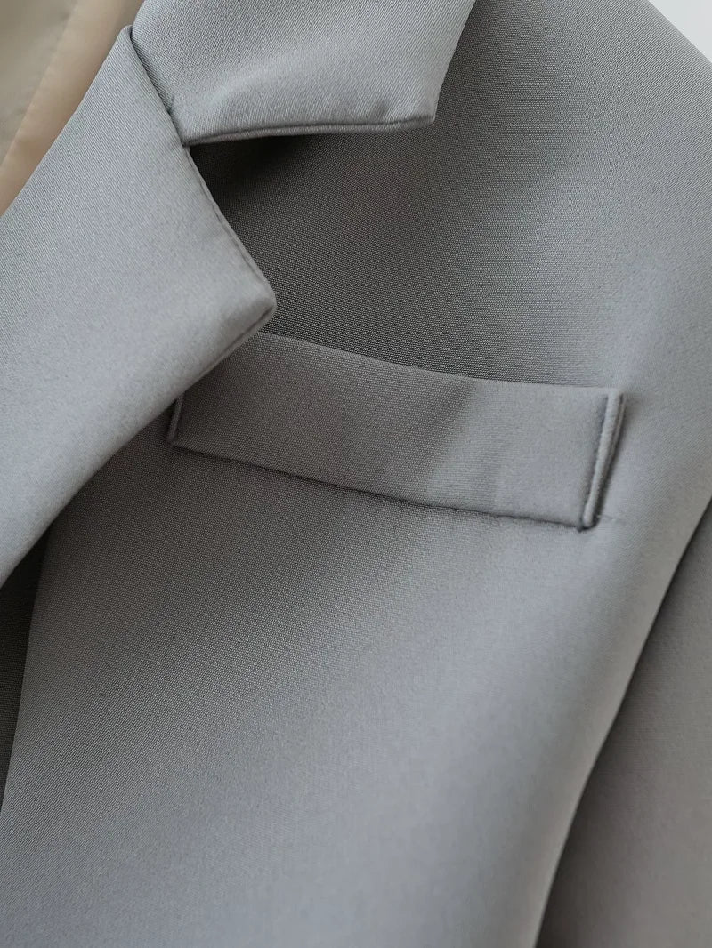 Early Autumn Women's Cross-Belted Slim Fit Short Suit Jacket Fashionable Business Casual Style Long Sleeve Commute Friendly