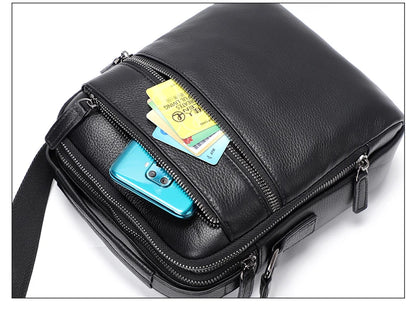 100% bolso de hombro de cuero genuino para hombre, bolsos de mensajero a la moda, bolsos para hombre, bolsos cruzados para hombre, bolso de mano de piel de vaca para hombre, bolso bandolera