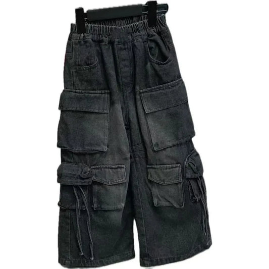Nueva Colección 2026: Sudadera con Capucha de Algodón Puro con Parches para Niños, Jeans y Camisa de Estilo Coreano con Bajo Perforado para Niños y Niñas