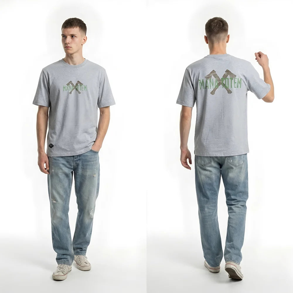 Men's T-shirt Print "AX" Face & Back Short Sleeve T Shirt Summer Casual Tops 100% cotton Fashion Slim Basic Tops Fabric Package