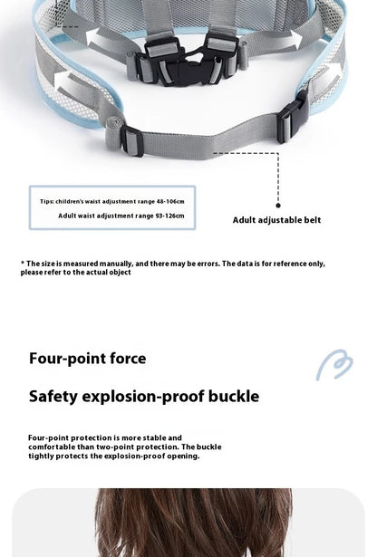 Cinturón de seguridad para niños, correa de ciclismo para coche eléctrico con almacenamiento, correas de protección para motocicleta, cinturón protector anticaída, Bandag ajustable