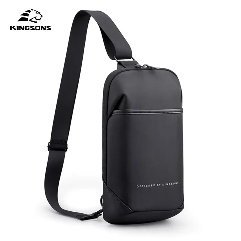 Kingsons, bolso cruzado para hombre, Kingsons, moda negra, bolso de hombro impermeable para hombre, bolso de pecho informal para niño