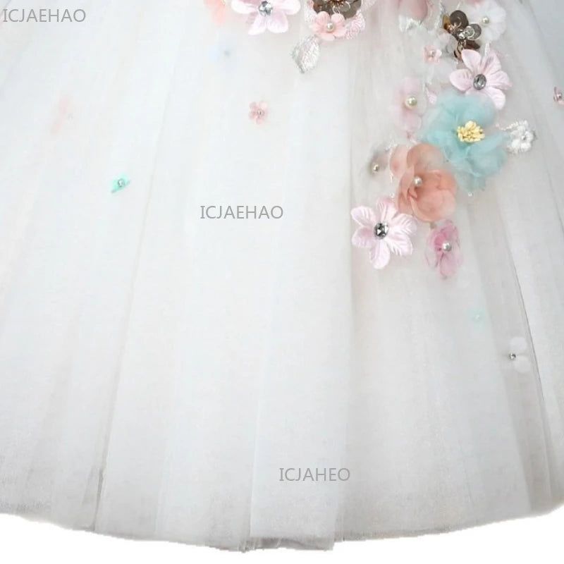 2026 elegante vestido de princesa para niñas vestido de presentador niños boda flor niña niños cumpleaños desfile fiesta vestidos formales disfraz