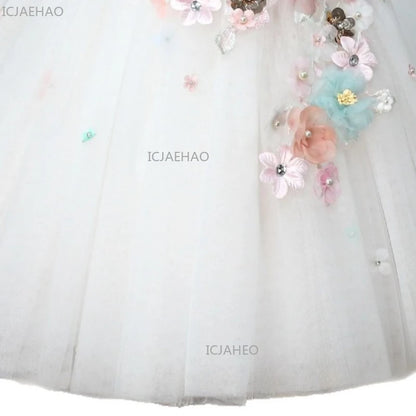2026 elegante vestido de princesa para niñas vestido de presentador niños boda flor niña niños cumpleaños desfile fiesta vestidos formales disfraz