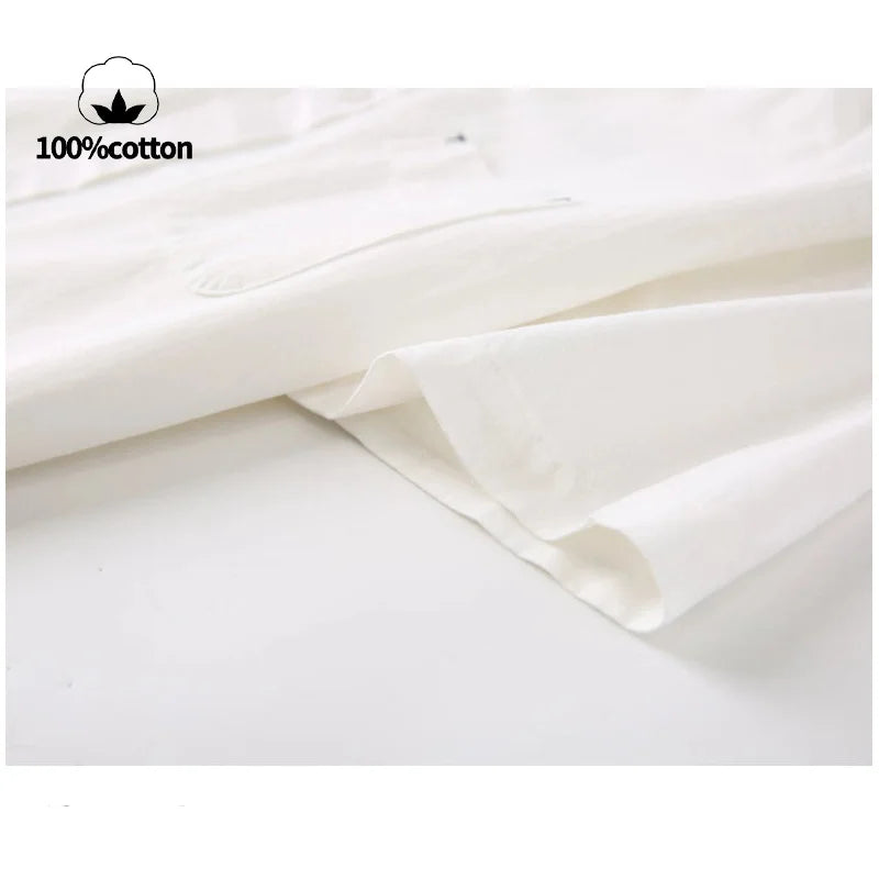 Camisa de Manga Corta para Hombre, 100% Algodón, Transpirable, Casual, de Color Sólido, con Botones, Cuello Clásico, para Uso Diario