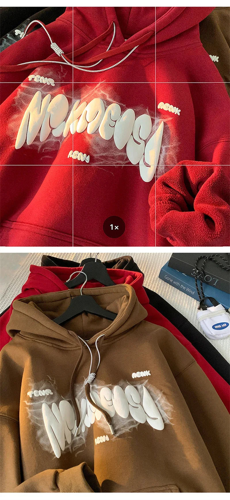 Otoño Goth estampado de letras Sudaderas con capucha para Hombre nuevo Y2K Vintage Sudaderas con capucha Harajuku Casual Sudaderas Hombre ropa de calle Sudadera con capucha