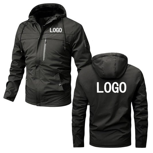 Personaliza su logotipo, chaquetas de moda para exteriores de primavera y otoño, chaquetas unisex con capucha con cremallera, chaquetas para deportes al aire libre y senderismo