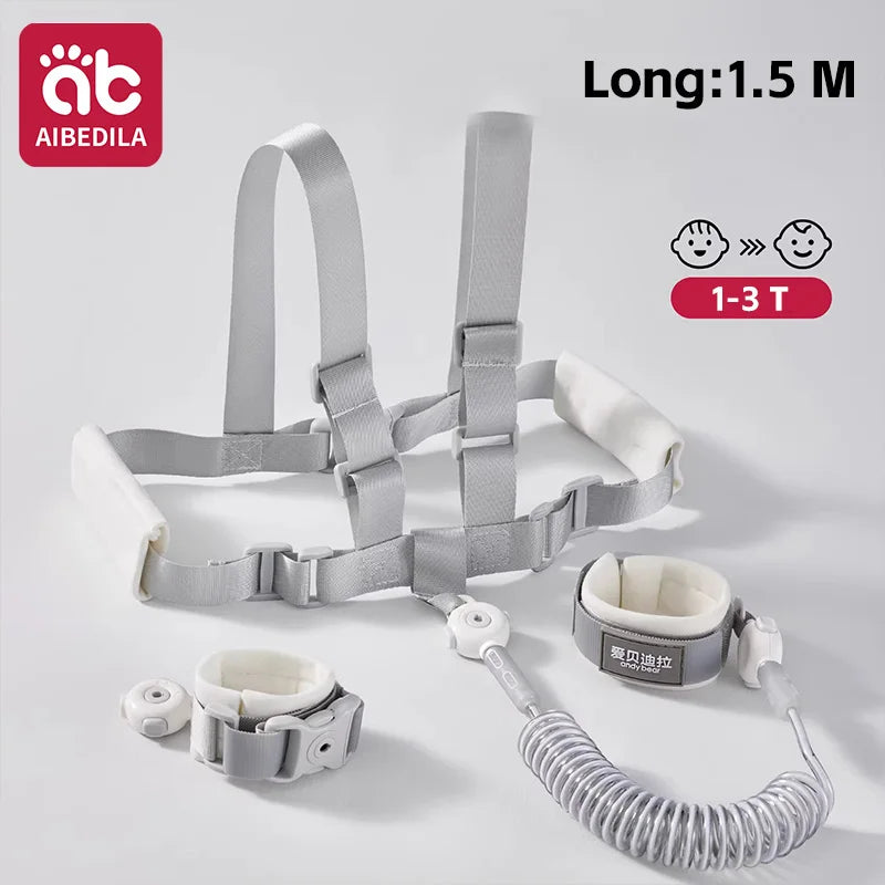 Pulsera antipérdida con bloqueo de seguridad de 1,5 m, pulsera para niños, cuerda de seguridad, pulsera para bebé, pulsera antipérdida para exteriores, cuerda de tracción