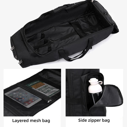 Bolsa de viaje plegable con ruedas para senderismo, Golf, aviación, bolsas de lona para acampar al aire libre, equipaje de coche, bolso móvil, mochila de entrenamiento grande