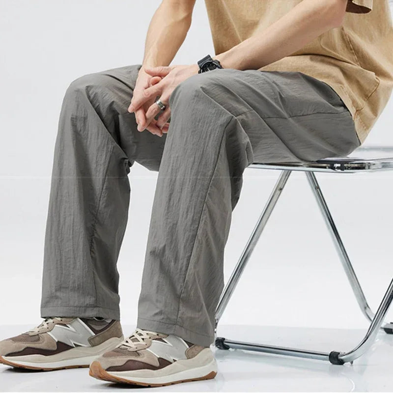 Pantalones Holgados de Lino para Hombre, Estilo Y2K, Pantalones Anchos de Calle, Novedad 2026, Pantalones Harem con Cordón para Gimnasio, Pantalones Hombre