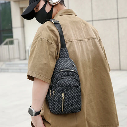Bolso de pecho de cuero PU ligero con múltiples bolsillos para hombre, bolso cruzado informal Unisex, adecuado para desplazamientos diarios, bolso de hombro