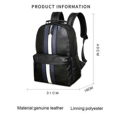 2024 nuevo diseño de moda para hombres, mochila marrón de cuero genuino para ordenador portátil, mochila escolar, bolsa de día para niños, bolsas de viaje grandes para hombres