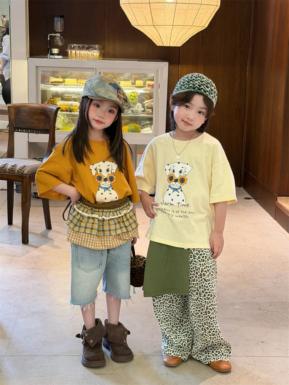 Novedad de verano, camiseta holgada con estampado de dibujos animados de estilo coreano para niños, camiseta de manga corta p...