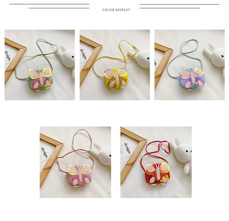 Bolso de mensajero con diseño de mariposa para niños, bolsos de hombro para niñas, monedero de moda, bolso cruzado, regalos para niños, nuevo
