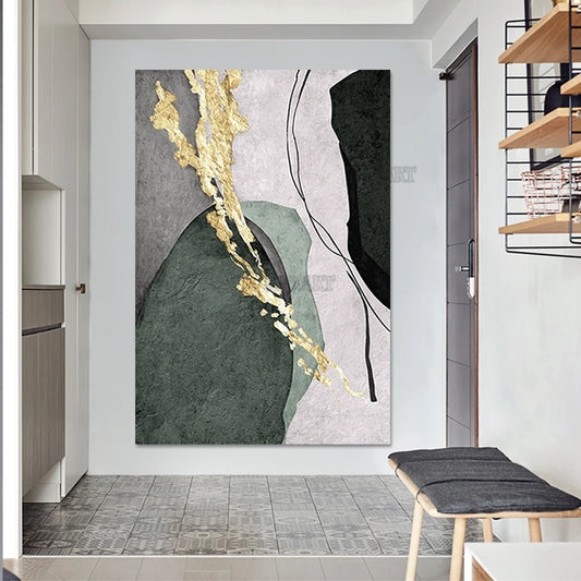 Pintura al óleo abstracta hecha a mano de lujo, lienzo, imágenes artísticas de pared, murales grandes modernos, + paquete Switch In Art completo