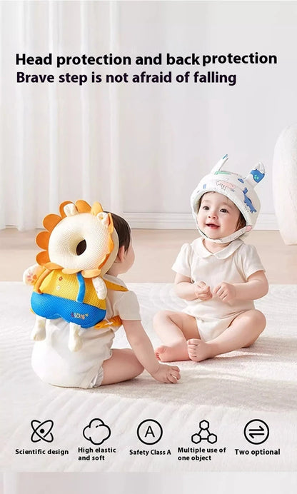 Andadores para bebés, cojín de protección para la cabeza, almohadilla de felpa de animales, correas ajustables, almohadilla protectora para bebés, regalo de ducha para niños pequeños