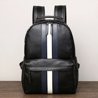2024 nuevo diseño de moda para hombres, mochila marrón de cuero genuino para ordenador portátil, mochila escolar, bolsa de día para niños, bolsas de viaje grandes para hombres