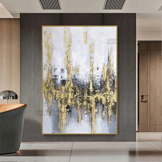 Arte acrílico de textura abstracta de gran tamaño, pintura al óleo pintada a mano, póster de pared de lienzo sin marco, arte de nuevo diseño, decoración del hogar