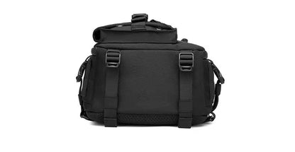 OZUKO-Bolso cruzado de hombro para hombre, bolsa de pecho, impermeable, táctico, cintura, bandolera, cremallera, moda, deportes al aire libre, negro