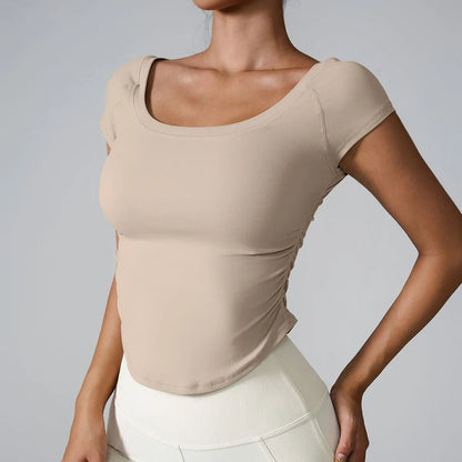 Ctenkevet Tight Athletic Short Sleeves Women Outdoors Quick-Dry Top Female Gym Workout T-ShirYoga Clothes Sport Outfit For Woman
