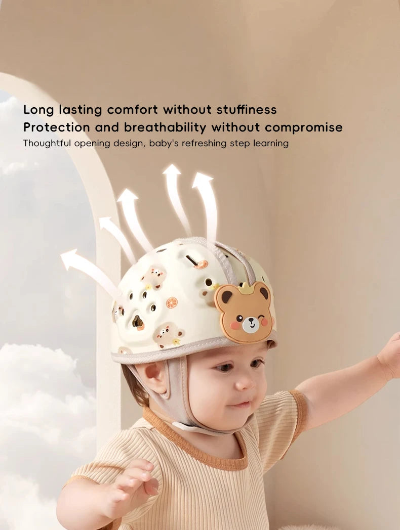 AIBEDILA protección de 360 grados casco anticaída para bebé Protector de cabeza ajustable para niños pequeños sombreros de protección de seguridad suaves aprender a caminar