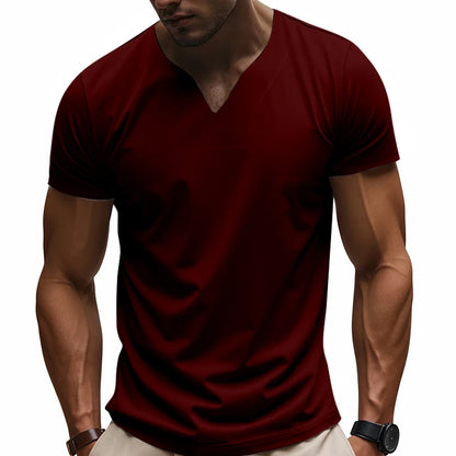 Camiseta con cuello en V con estampado personalizado DIY, camiseta de manga corta a la moda para hombre, top streetwear informal elegante y elegante, uso diario.