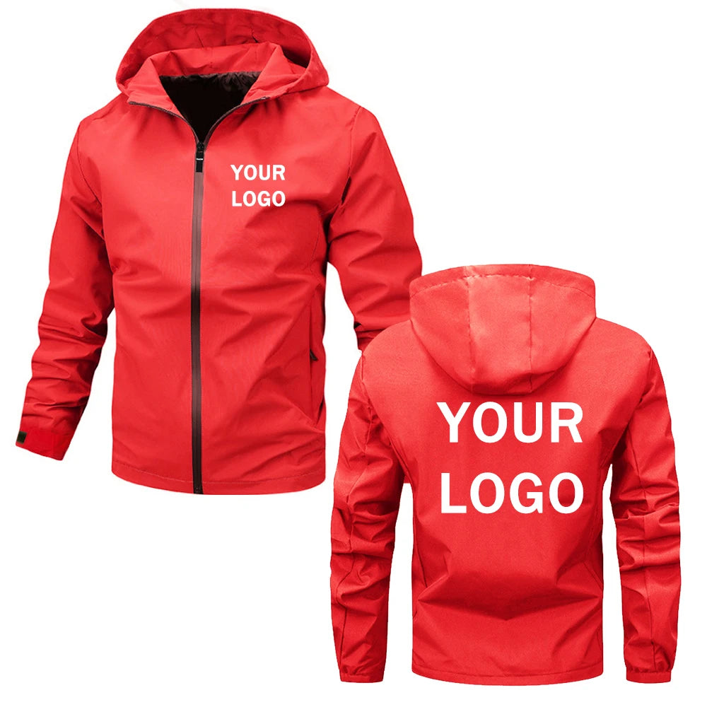 Personaliza su logotipo, chaquetas de primavera y otoño para hombre, chaquetas y sudaderas deportivas para senderismo al aire libre, chaquetas con cremallera de moda casual.