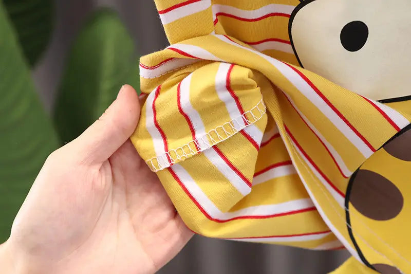 Ropa de verano para niños, camiseta de dibujos animados, pantalones cortos, 2 unids/set, trajes deportivos de ocio para niños pequeños, chándales de algodón para bebés de 0 a 5 años