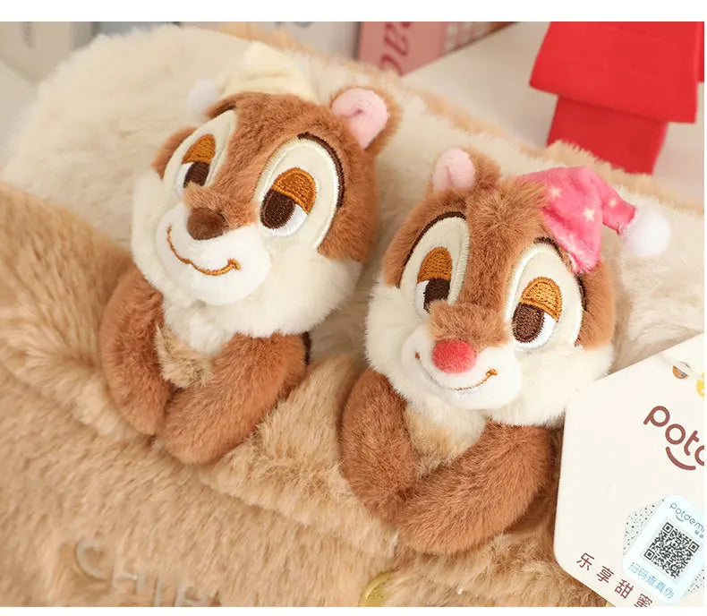 Bolso cruzado de felpa de Disney, Chip & Dale de dibujos animados, bolso informal de gran capacidad para estudiantes, regalos de vacaciones para niñas, desplazamientos
